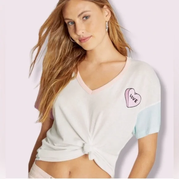 WILDFOX Paradise Colorblock V-Neck Tee - Picture 2 of 12